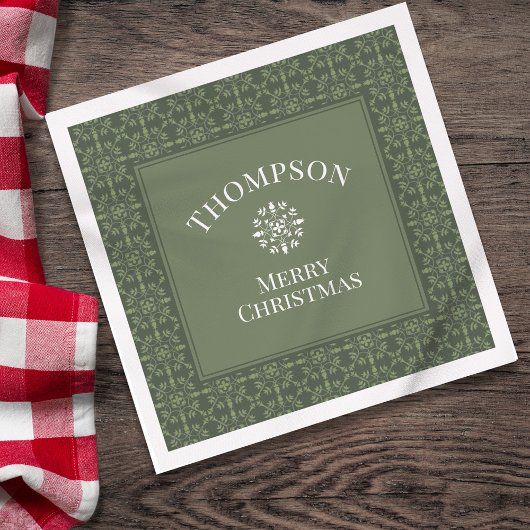 Einfache, klassische Winterpattern Weihnachten Serviette