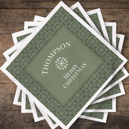 Einfache, klassische Winterpattern Weihnachten Serviette