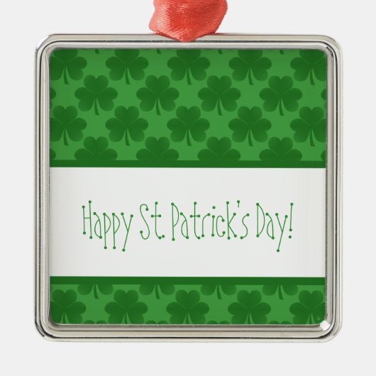 Einfache Kleeblatts Premium Square Ornament (Vorne)