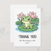 Einfache kleine Frog-Babydusche Dankeskarte (Vorne/Hinten)