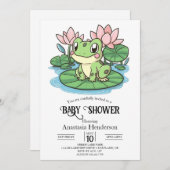 Einfache kleine Frog-Babydusche Einladung (Vorne/Hinten)