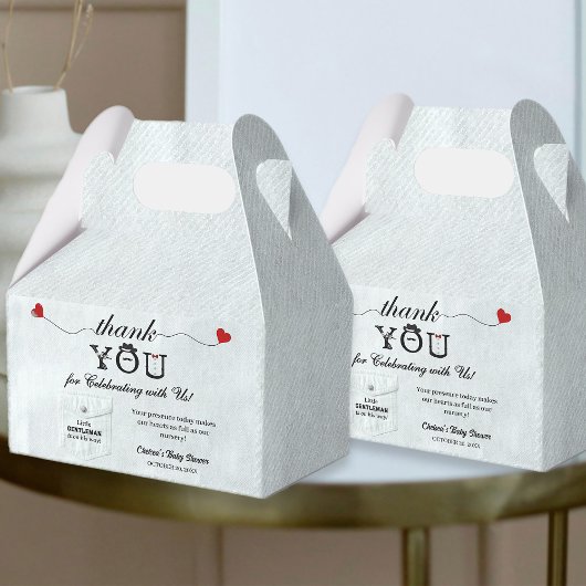 Einfache kleine Gentleman Babydusche Danke Niedlic Geschenkschachtel