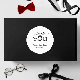 Einfache kleine Gentleman Babydusche Niedlich Dank Runder Aufkleber