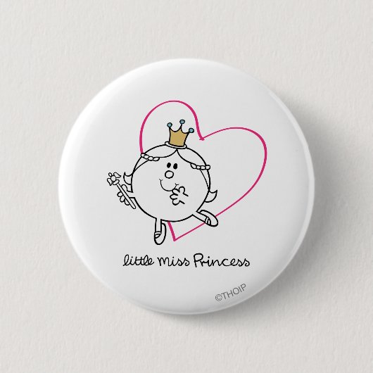 Einfache kleine Miss Princess | Rosa Herz Button (Vorderseite)