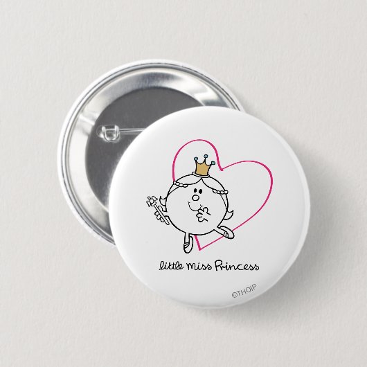 Einfache kleine Miss Princess | Rosa Herz Button (Vorne & Hinten)