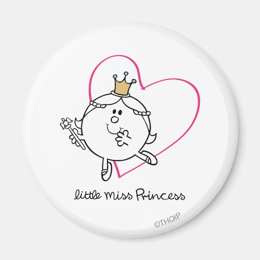 Einfache kleine Miss Princess | Rosa Herz Magnet (Vorne)