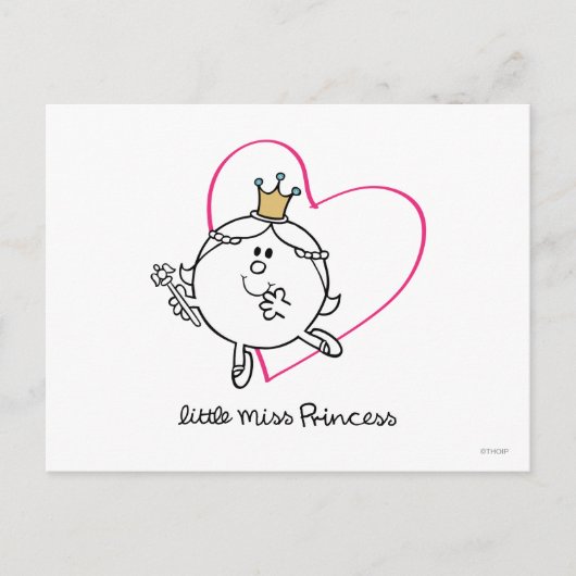 Einfache kleine Miss Princess | Rosa Herz Postkarte (Vorderseite)