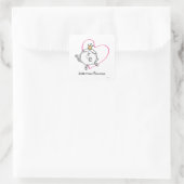 Einfache kleine Miss Princess | Rosa Herz Quadratischer Aufkleber (Tasche)