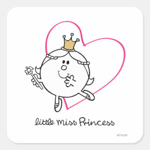 Einfache kleine Prinzessin Rosa Herz Quadratischer Aufkleber