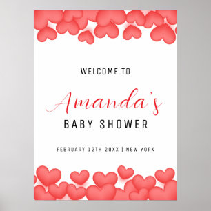 Einfache, kleine Sweetheart Babydusche Empfang Poster
