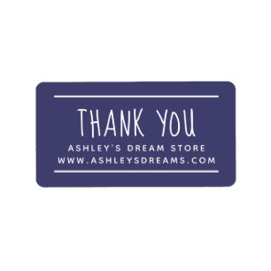 Einfache kleine Unternehmen Navy Blue Vielen Dank  Adressaufkleber