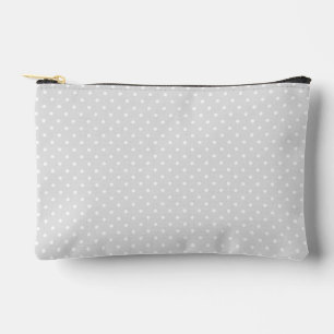 Einfache kleine weiße Punkte auf weichem Grau Zubehörtasche