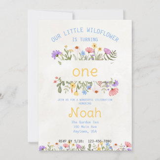 Einfache kleine Wildblume zum Geburtstag Einladung
