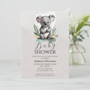 Einfache Koala Babydusche Einladung