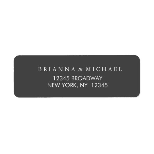 Einfache Kohle und weiße Rücksendeadresse (Vorne)