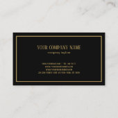 Einfache Kombination aus Schwarz und Gold Visitenkarte (Rückseite)