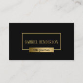 Einfache Kombination aus Schwarz und Gold Visitenkarte (Vorderseite)
