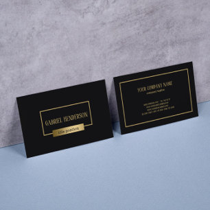 Einfache Kombination aus Schwarz und Gold Visitenkarte