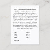 Einfache Kommunion Novena Gebetskarte Visitenkarte (Vorderseite)