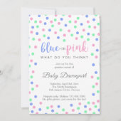 Einfache Konfetti-Niedliche Genderoffenbarung Einladung (Vorderseite)
