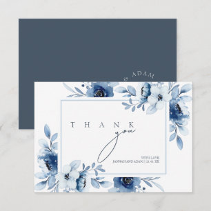 Einfache königblaue Opulenz Blumen Hochzeit Danke