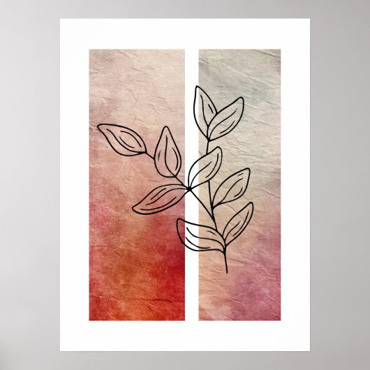 Einfache Kontur der Leaf Art Poster (Vorne)
