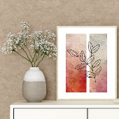 Einfache Kontur der Leaf Art Poster