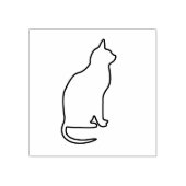 Einfache Kontur einer Sitting Cat Rubber Art Brief Gummistempel (Prägung)