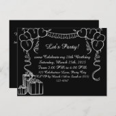 Einfache Kontur Einladung Geburtstag Postkarte (Vorne/Hinten)