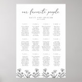 Einfache Kontur für Hochzeitssitze Poster (Vorne)