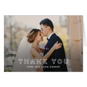 Einfache Kontur Hochzeit Dankeschön-Karte