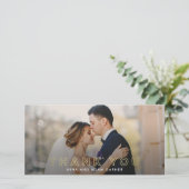 Einfache Kontur Hochzeit Vielen Dank Foto Cards Dankeskarte (Stehend Vorderseite)