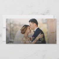 Einfache Kontur Hochzeit Vielen Dank Foto Cards