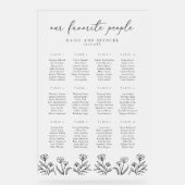 Einfache Kontur mit Blumenmuster Mattierte Sitzplä Acrylschild (Vorderseite)