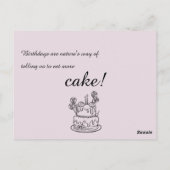 Einfache Kontur zum Geburtstag Postkarte (Rückseite)