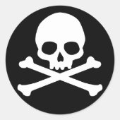 Einfache Kopfhaut und Crossbones Klassischer Runds Runder Aufkleber (Vorderseite)