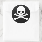 Einfache Kopfhaut und Crossbones Klassischer Runds Runder Aufkleber (Tasche)