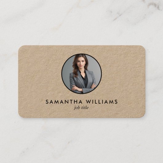 Einfache Kopfschuss-Foto oder Logo-Kraft Visitenkarte (Vorderseite)