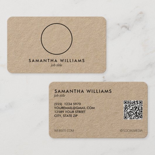 Einfache Kopfschuss-Foto oder Logo-Kraft Visitenkarte (Vorne/Hinten)