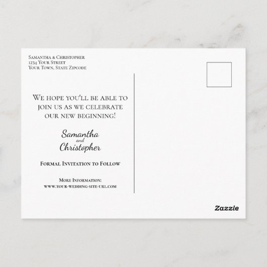 Einfache Koralle oder Lachs Hochzeit Sichern Sie d Postkarte (Rückseite)