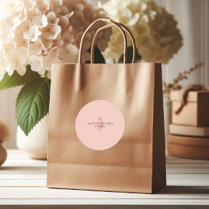 Einfache Korallen-Wasserfarben-Blumen-Probedinner  Runder Aufkleber