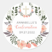 Einfache Korallenflorenbestätigung Runder Aufkleber (Vorderseite)