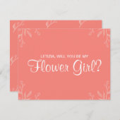 Einfache Korallenkarte "Werden Sie meine Blume Mäd Einladung (Vorne/Hinten)