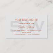 Einfache Korallenleuchte Grau mit Monogramm und Lo Visitenkarte (Rückseite)