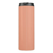 Einfache Korallenrosa-Minimalmonogramm Thermosbecher (Rückseite)
