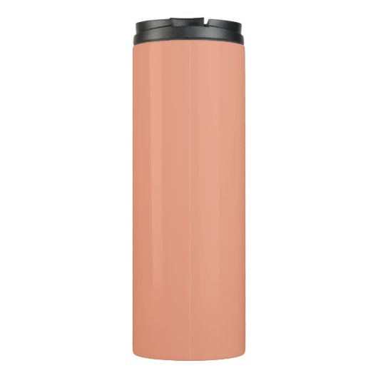 Einfache Korallenrosa-Minimalmonogramm Thermosbecher (Rückseite)