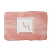 Einfache Korallenrosa Subtile Marmor Modernes Mono Badematte (Vorderseite)