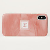 Einfache Korallenrosa Subtile Marmor Modernes Mono Case-Mate iPhone Hülle (Rückseite (Horizontal))