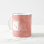Einfache Korallenrosa Subtile Marmor Modernes Mono Kaffeetasse (Vorderseite Links)