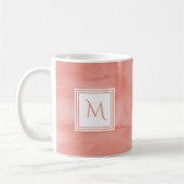 Einfache Korallenrosa Subtile Marmor Modernes Mono Kaffeetasse (Links)